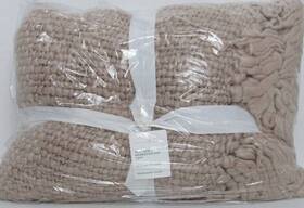 1381272 Pottery Barn Textured Basketweave Knit Throw 50 Inch X 60 Blush Color Nwt