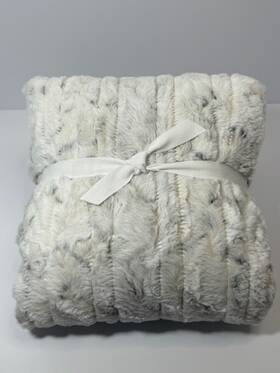 1606369 Pottery Barn Barn/beautyrest Heated Oversized Faux Fur Throw Snow Leopard 50 X 70 Inch