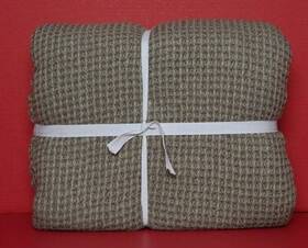 2397502 Pottery Barn Waffle Weave Blanket King/cal.king 108 Inch W X 98 L Color Mocha New