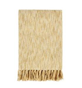 290185 Pottery Barn Villa Cotton Throw Blanket 50 Inch X 70 Sharma Yellow Nwt