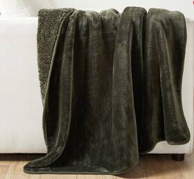 3190106 Pottery Barn New Cozy Cloud Plush Throw Blanket 50 Inch X 60 Green Reversible
