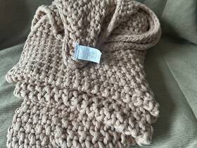 3909781 Pottery Barn Bayside Chunky Knit Throw Blanket Oatmeal 44 Inch X 56 #b14b