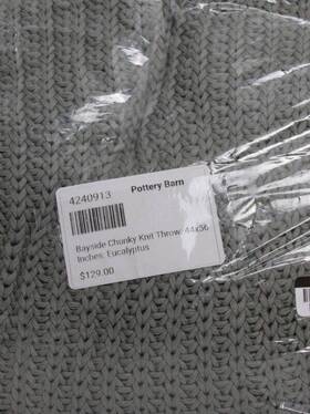 4240913 Pottery Barn Bayside Seed Stitch Throw Blanket 44 Inch X 56ft Eucalyptus New