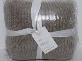 4851761 Pottery Barn Reversible Ribbed Blanket Queen Size 92 Inch X 96 Flax Color Nwt
