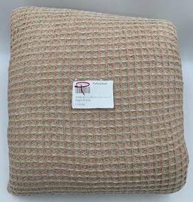 5445306 Pottery Barn Waffle Weave Cotton Blend Blanket Rosewood King/cal King #s4009