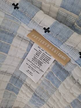 6064081 Pottery Barn Teen Pebble Beach Coverlet Set Twin/twin Xl Blue Includes 1 Sham