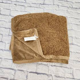 8092312 Pottery Barn Cozy Teddy Faux Fur Blanket Throw 50 Inch X 60 Tobacco Brown Euc