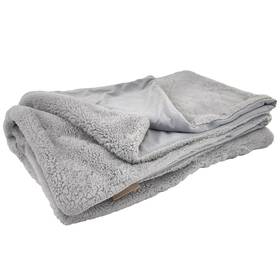 1540261 Pottery Barn Teen Faux Fur Throw Blanket Light Grey 45 Inch X60 Soft Plush Bedding