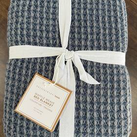7811085 Pottery Barn Teen Waffle Weave Bed Blanket Twin Xl Midnight Blue