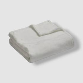 Prologue 841278163222 White Luxury Collection Reversible Velvet Throw Blanket 50 Inch X 70
