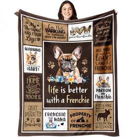 Puekrtoa 739505298796 French Bulldog Gifts Blanket Frenchie Mom Throw 60x50 Inch Dog Lovers