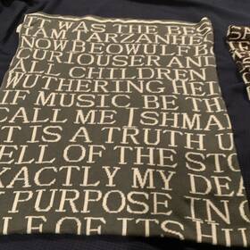 53995 Punctuate Barnes And Noble Literary Quote Throw Blanket Retired Rare Cotton Euc