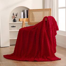 B0cmtwck2m Puncuntex Red Throw Blanket 50 Inch 60 Fuzzy 3d Jacquard Decorative Flannel For Mom