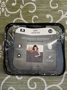 Pur Serenity 841700207333 Gray 100% Cotton 48 Inch X 72 15 Lb Weighted Blanket