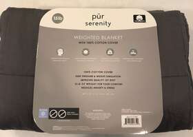 Pur Serenity 841700207340 Weighted Blanket For Anxiety And Insomnia 100% Cotton Cover 15 Lbs