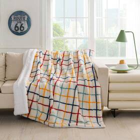 Pur Serenity 841700238535 Faux Rabbit Fur Reversible To Sherpa Throw Blanket Super Soft Cozy Warm B