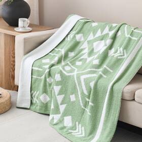 Pur Serenity 841700245489 Super Soft Feather Knit Jacquard All Season Throw Blanket For Couch Bed Sofa