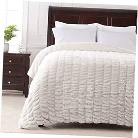 Purchasecorner 840195709681 Premium Ruched Faux Fur Throw Blanket - Luxurious Soft King A Cloud