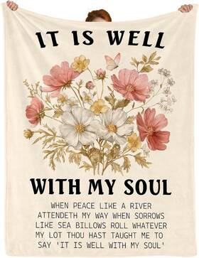 Purdicra 445005230275 Christian Gifts For Women Blanket With Flowers Baptism Gir