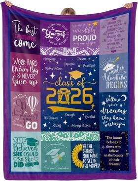 Purdicra 445027036015 2026 Graduation Gifts Blanket For Her Class Of High Scho