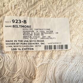 923-8 Pure Country Inc. Biltmore Cotton Herringbone Fringed Throw Blanket Beige 50x70