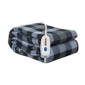 Pure Warmth 850033901344 Printed Fleece Electric Heated Warming Full Blanket Dark Gre