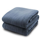 4460-9061rm-500 Pure Warmth Microplush Electric Heated Warming Throw Blanket Denim Blue
