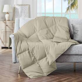 Puredown 811098030561 Soft Feather Down Throw Blanket Lightweight Packable Couch For Indoor