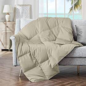 Pd-dt-17030-d Puredown Soft Feather Down Throw Blanket Lightweight Packable Couch For I
