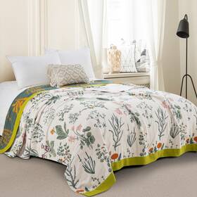 B0d2hsfdmq Purefair 100 Muslin Cotton Throw Blanket For Bed Couch Chair Botanical Plant