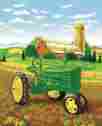 Q207 Royal Korean Mink Style Tractor On The Farm Queen Size Soft Warm Blanket