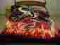 Q944 Royal Korean Mink Style Fire Dragon Queen Soft Warm Polyester Blanket