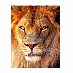 Zxd44 Qh Lion Printing Velvet Plus Trow Blanket Comfort Design Ome Decoration Fleece Blan