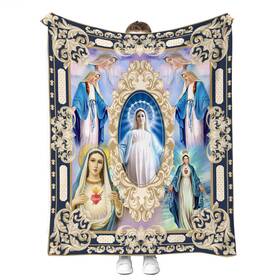 Qiulibmh 430570070142 Virgin Mary Blanket Microfiber Our Lady Of Guadalupe Throw Warm Cozy