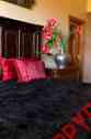 Qt-1015 96x96 100 Lambskin Bedspread Blackvery Sheepskin Shearling Fur
