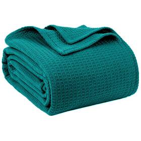 Quba Linen 734025632129 100% Cotton Blankets Queen Size For Bed - Waffle Weave Summer L