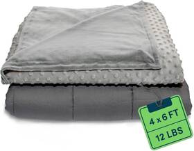 Wb-awb-4872-12lbs-grey Quility Weighted Blanket For Kids And Toddlers - Twin Size 48 Inch X 72 Grey