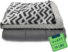 Wb-awb-4872-15lbs-zebra Quility Cotton Weighted Blanket 15 Lbs Twin 48 Inch X72 - Dark Grey White Pattern