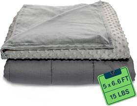 Wb-awb-6080-15lbs-grey Quility Weighted Blanket For Adults 60 Inch X80 15 Lbs - Grey Cover And Cotton