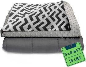 Wb-awb-6080-15lbs-zebra Quility Weighted Blanket 60 Inch X80 15lbs - Dark Grey And White Pattern Cover