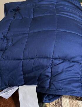 Qlt-hok-wb8692q30lb-blu Quility Weighted Blanket Bare 25lbs Duvet Cover For Adults King 80 Inch X 87 Navy