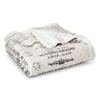 Quilted Script Throw Blanket Cream 50 X60 848336038805