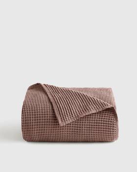 0786 Quince Nwt Organic Waffle Bed Blanket Full Queen Fig 100% Cotton Sold Out Online