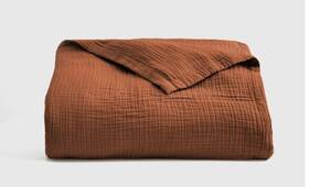 49271 Quince Nwt Airy Organic Gauze Blanket King / Cal Terracotta Cotton 90