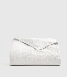 55158 Quince Nwt Airy Organic Gauze Blanket King Cal White 100% Cotton 90