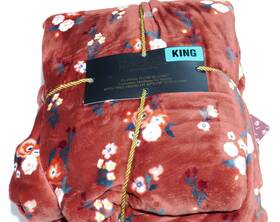 Rachel61846 Rachel Roy Nwt The Red Flannel Floral King-size Blanket Durable Comfortable