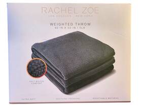 Rachel Zoe 680079041977 New Ultra Soft Knit Woven Weighted Throw 40 In X 50 5 Lbs