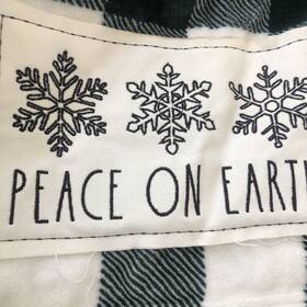 Rae Dunn 192598748225 Peace On Earth Throw Buffalo Check Sherpa Blanket Green Cozy