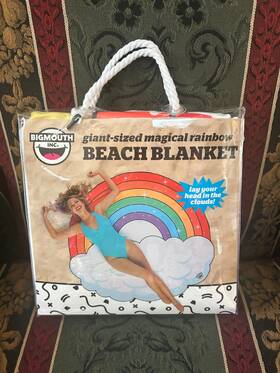 Rainbow 817742023743 Giant Beach Towel Bath Blanket Big Mouth Inc. 60 Inch X 64 New In Bag