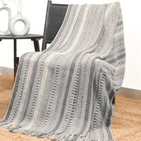 Rajrang 887541463538 Farmhouse Throw Blanket With Decorative Tassel - 50x60 Inches Vintage